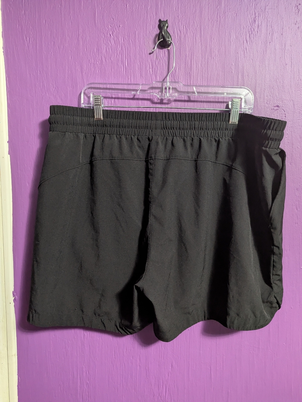 💜 Mondetta Black Stretch Drawstring Waist Shorts Pockets XXL 16 18 - Picture 3 of 3
